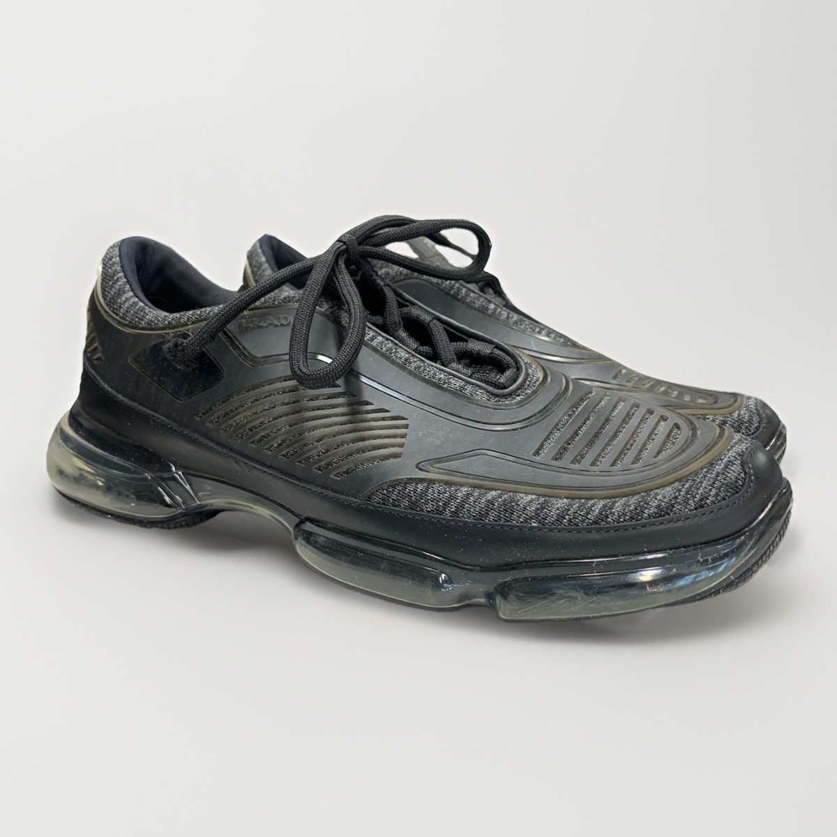 Prada Black Cloudburst Technical Fabric Air Sneakers Shoes  display picture 2