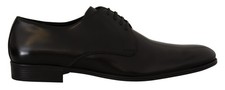 Dolce & Gabbana Black Leather Lace Up Formal Derby Men's Shoes Authentic
