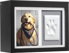 Pet Memory Box Urn Solid Wood, Black Finish, Personalized Keepsake with Clay