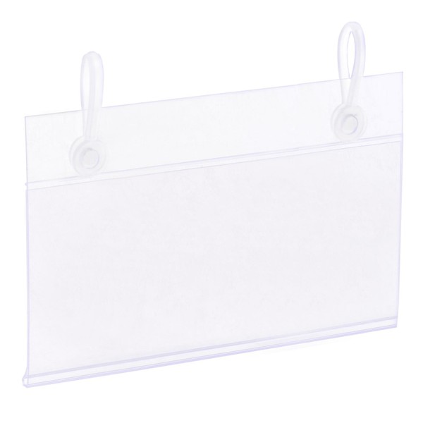 50 X Etikettenhalter Mit AufhäNgeschnalle 90X55Mm Klar Kunststoff FüR Drahtregal-image