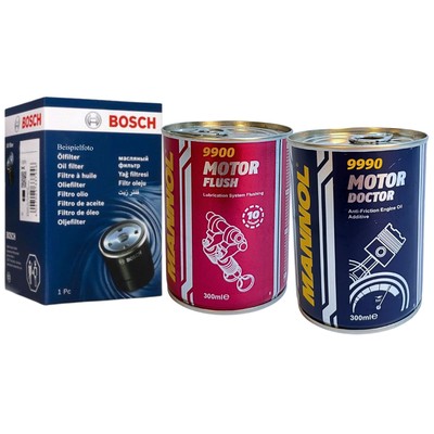 BOSCH F026407333 Ölfilter MANNOL Spülung + Additiv Öl für STINGER 3.3 06.17- KIA