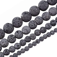 243Pcs Natural Lava Beads 4Mm 6Mm 8Mm 10Mm Undyed Gray Chakra Bead Strand round