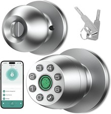 HEI LIANG Fingerprint & Keypad Password Door Lock - Silver - *NEW IN BOX*