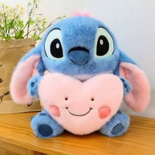 Valentine's Day Gift Stitch Doll Plush With Pink Heart