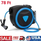 78'x1/2" Retractable Hose Reel Water Hose Reel 180° Swivel Wall-Mounted Garden