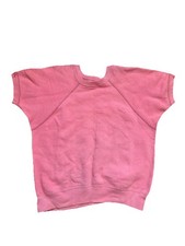 VTG 50s 70s Faded Red Overstitch Raglan Short Sleeve Sweatshirt Adult Small