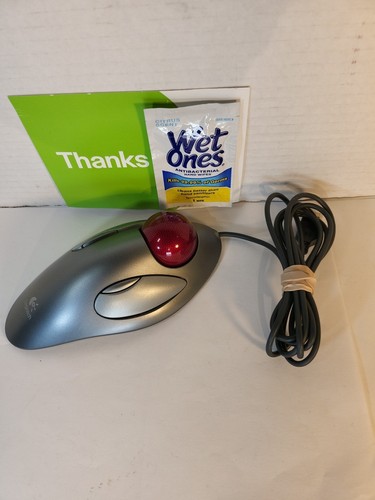 Logitech Logi T-BC21 810-000767 Marble Wired USB Trackball Mouse Working Good! - Picture 2 of 5
