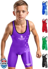 Exxact Sports Patriot Youth Wrestling Singlet For Boys, Premium Powerlifting 