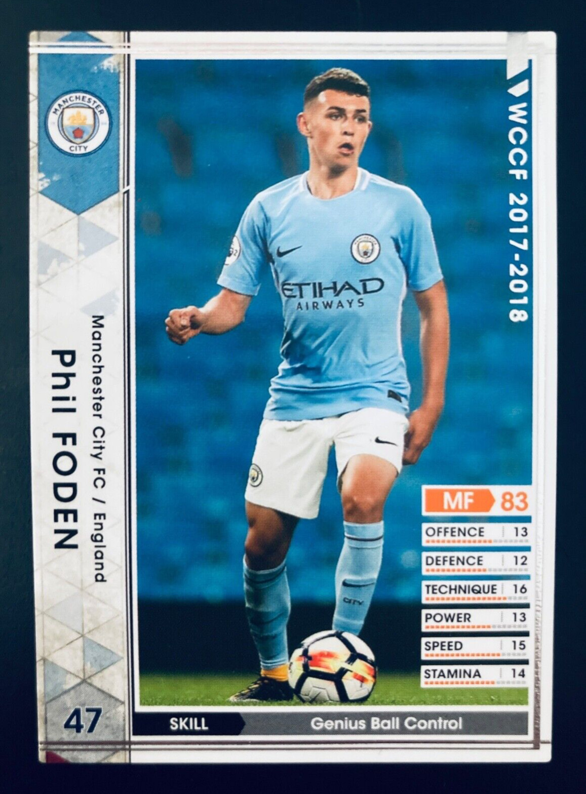 2017-18 Panini SEGA WCCF Extra Phil Foden Manchester City rare true rookie card