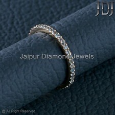 Solid 14k Yellow Gold Natural Blue Topaz Gemstone Stackable Band Eternity Ring
