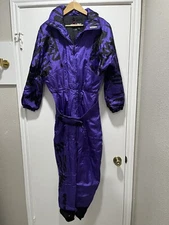 Snuggler Ski Suit Purple Black Size 10 Belt Pouch EUC Vintage
