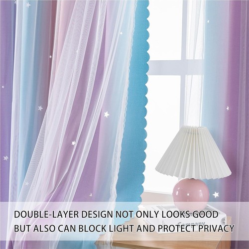 XiDi Dream Star Blackout Curtains W52x L72 - Picture 2 of 7