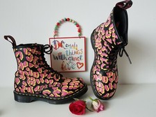 Dr Martens 1460 8 Hole Pascal Pink Black Panther Leopard Boots Uk6 Eu39 Us8
