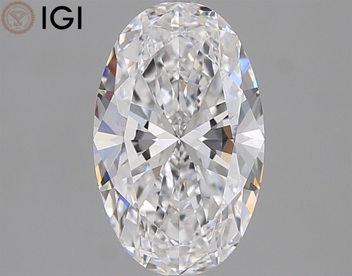 Lab Grown 2.01 CT. OVAL Cut D Color VVS2 Clarity CVD IGI Certified Loose Diamond - Picture 1 of 10