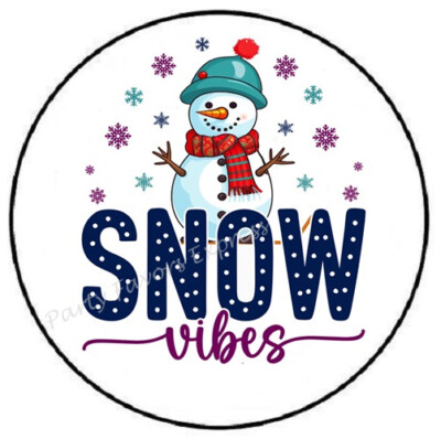 SNOW VIBES WINTER CHRISTMAS ENVELOPE SEALS LABELS STICKERS PARTY FAVORS