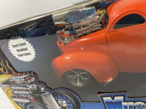 Muscle Machines '41 Willys Coupe 1/18 Scale Bright Orange Vintage NIB - Picture 3 of 13