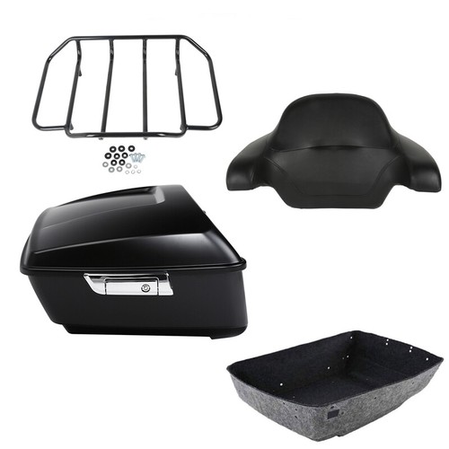 Black King Pack Trunk Top Luggage Rack Fit For Harley Street Road Glide 14-25 23
