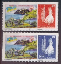 Timbre Nlle Calédonie 1237A/1237B** Cagous Personnalisés ref KLM 1256