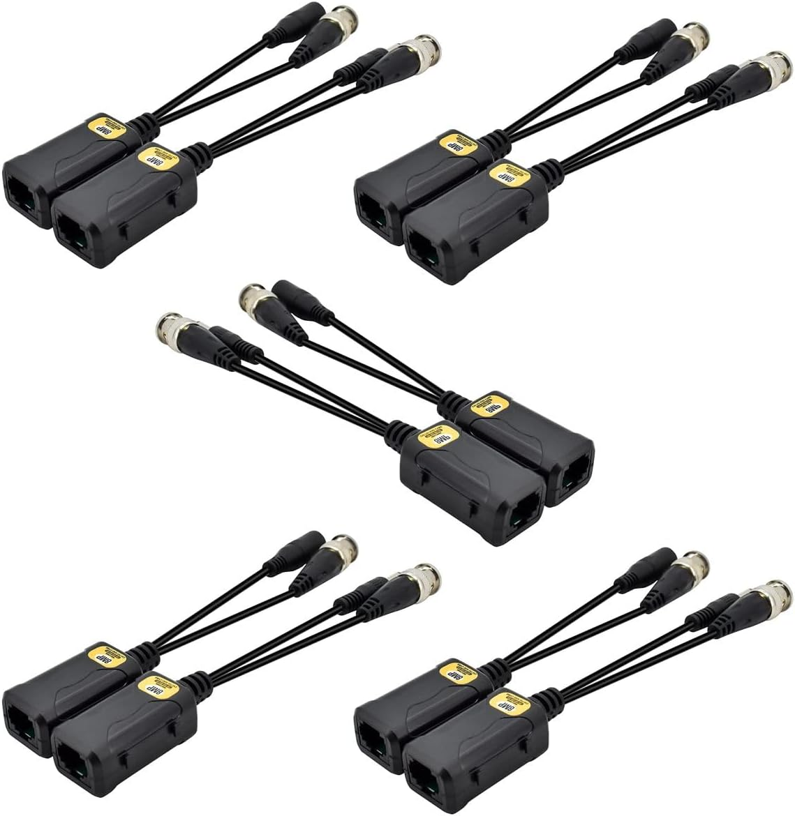 5 Pairs 8MP/4K Passive HD BNC Video Power Balun Transceiver Transmitter via UTP