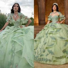 Princess Ruffles Quinceanera Dresses Ball Gown With Short Jacket Corset Sweet 16