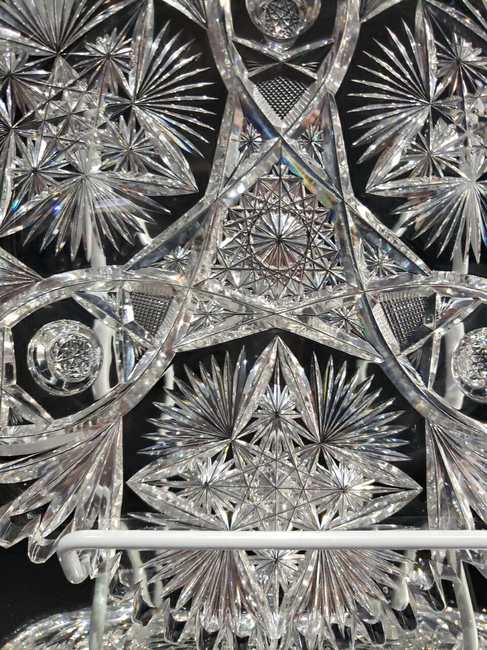 10" Footed Plate. American brilliant period cut glass crystal Signed Fry Fashion