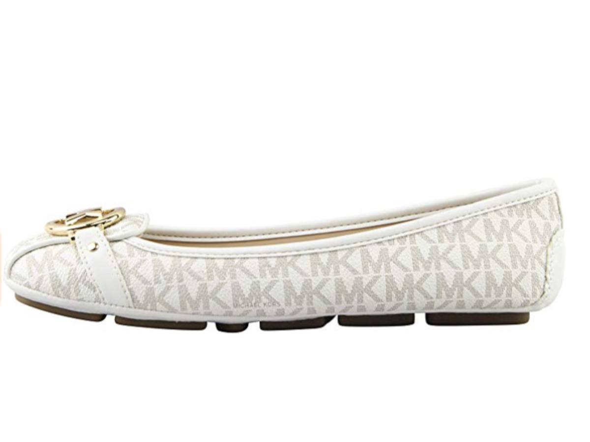 MICHAEL KORS Fulton MK Signature White Flats Moccasins 6.5,7,7.5,8