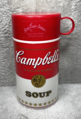 Campbell's Soup Can-Tainer Insulated Thermos Container 11.5 Oz Vintage 1998