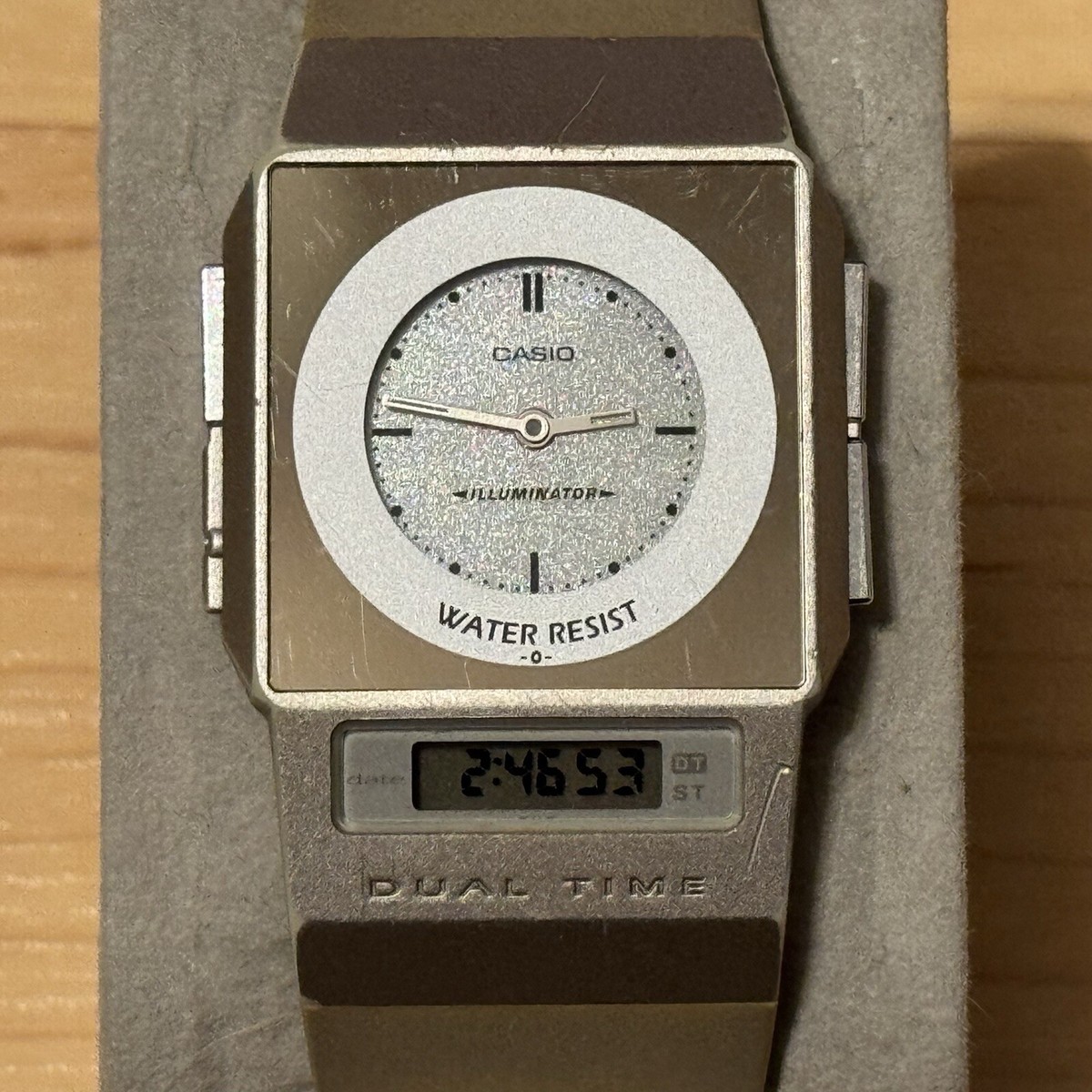 Casio FS-01 Dual Time Film Watch Data Bank Digital Watch 2301 Slim