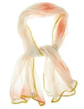 Style & Co Scarf PomPom Trim Fringe Wrap Oblong Rectangle Lightweight New NWT 