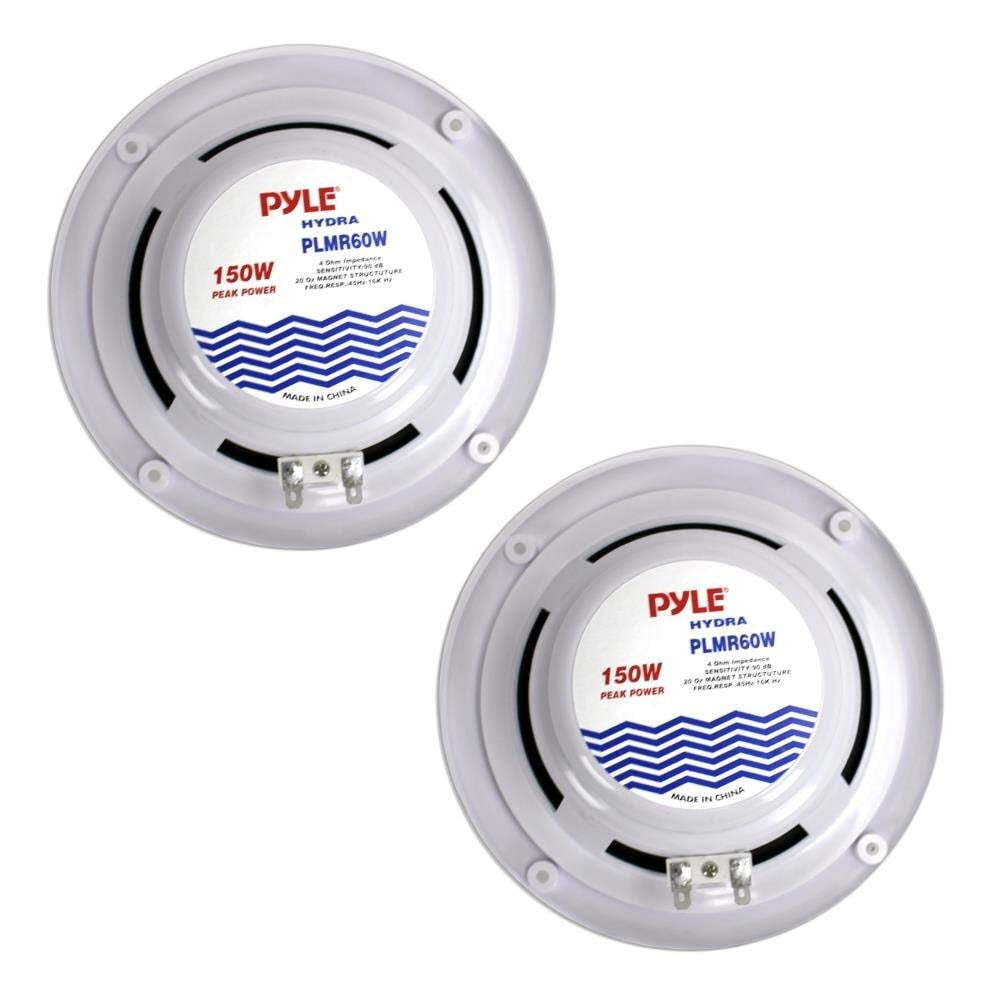white Pyle&reg; Hydra Series 6.5 150-watt Dual-cone Marine Speakers