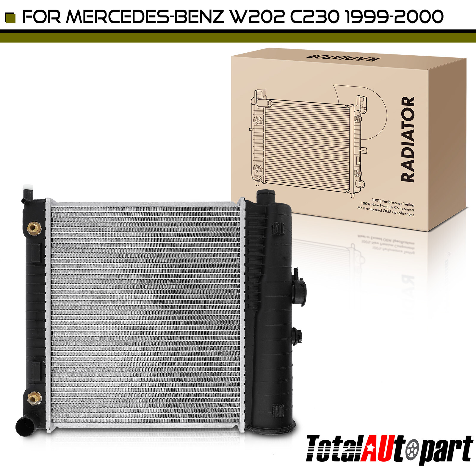 Downflow Radiator w/ Transmission Oil Cooler for Mercedes-Benz C230 ...