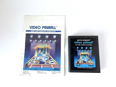 Video Pinball With Manual Atari 2600 Game Cartridge WORKS