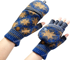 Vivienne Westwood JP 2 Way Gloves Quilt Orb Wool Blend Knit Grey Blue Camel NWT
