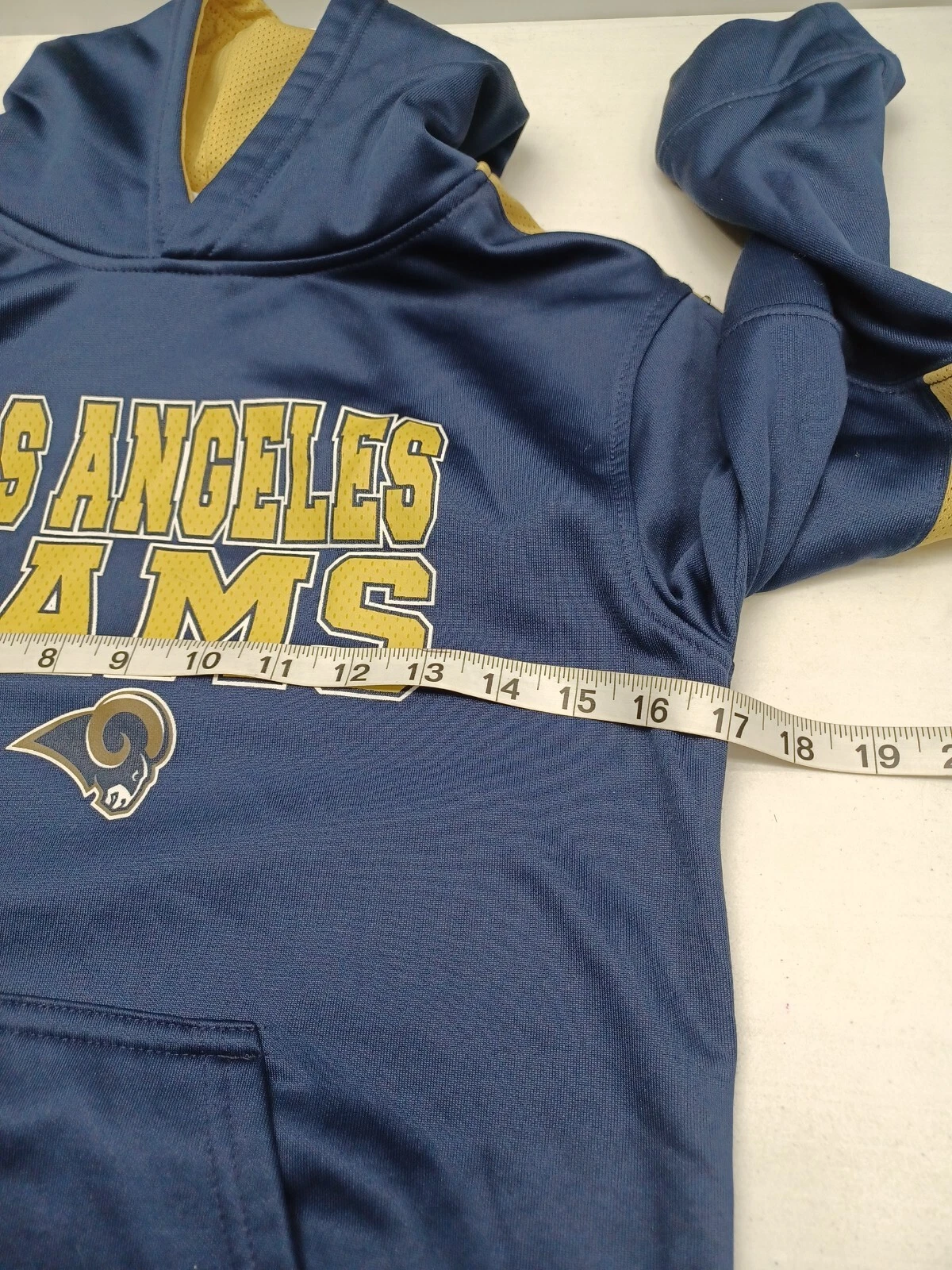 VETEMENTS Felpa con cappuccio Los Angeles RAMS Youth Medium 8 10 giacca NFL abbigliamento squadra bambino