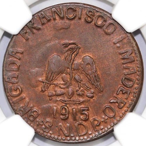 1915 20c Mexico Pueblo/Chiconcuautla Narros "SNDP" 20 Centavos NGC MS 64 BN