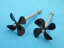 1Pair 4-blade Steel Assembly 4mm Shaft Catamaran Double Motor RC Boat #1722