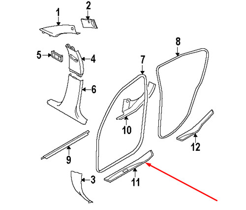 BMW 3 E90 FRONT RIGHT DOOR M SPORT SILL STRIP 51477907152 2008 NO ๐บ๐ธ DUTIES - Picture 9 of 9