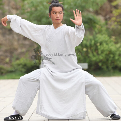 Abito kung fu taoista Shaolin monaco Wudang uniforme tai chi abito arti marziali wushu - Foto 3 di 11