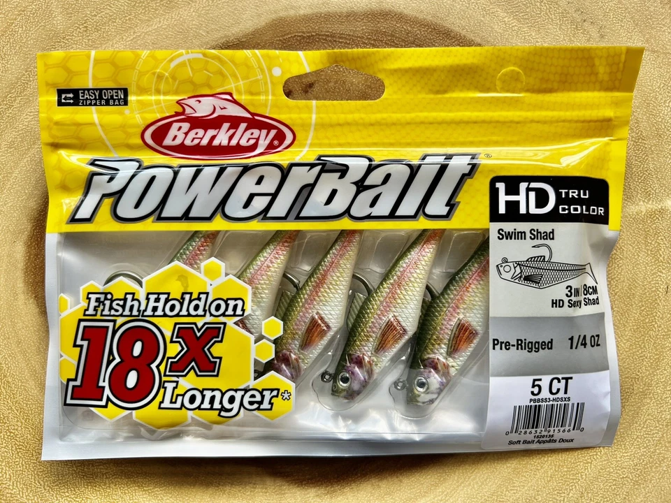 Berkley Power Bait Pogy Swim Shad Swimbaits, pesca de lubina, envío gratuito, ¡NUEVO CON ETIQUETAS! Foto 4 de 4