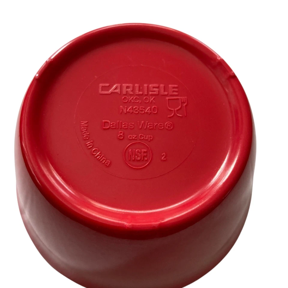Set of 4 Carlisle Red Dallas Ware Bouillon Cup Melamine 8 Oz - Image 4 of 4