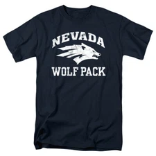 University of Nevada Reno Adult T-Shirt Wolf Pack Logo, Navy, S-5XL
