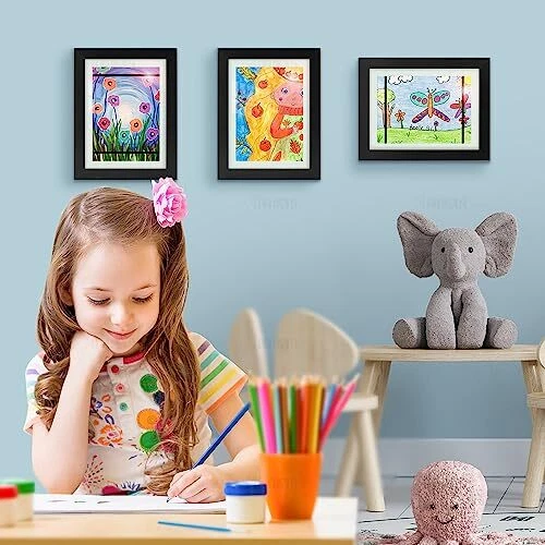 9x12 Niños Obra de Arte Marco Cambiable Dibujo Proyectos Soporte Apertura Frontal Foto 2 de 4