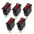 AC 16a/250v 20a/125v 3 Pin 2 Position Red Light Illuminated on off SPST Boat X 5