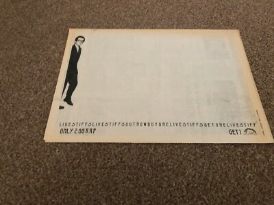 MEL15 WERBUNG 15X12 LIVE STIFFS: STEIFE RECORDS ERHALTEN SIE 1
