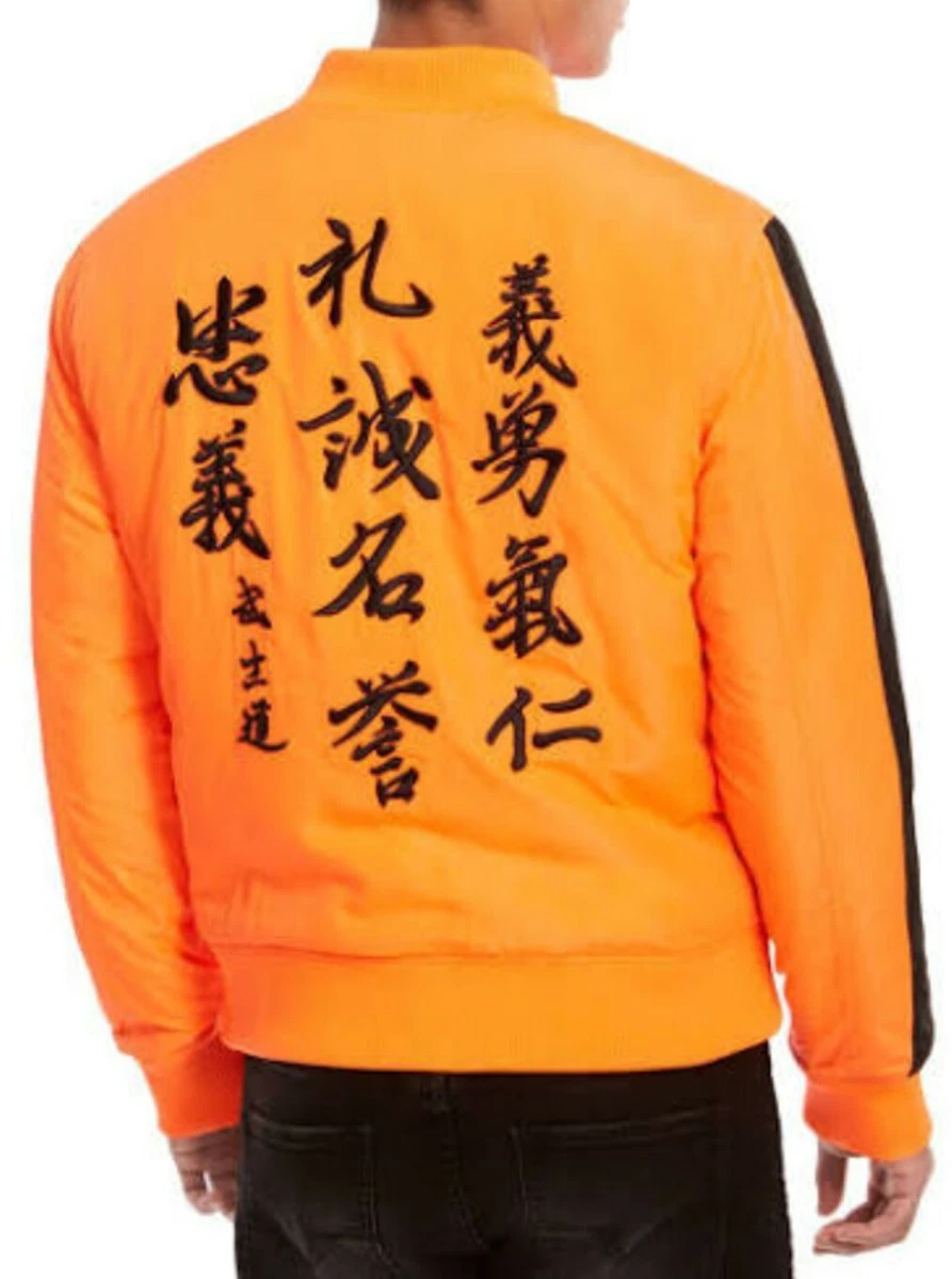 Guess Designer Men s Neon Orange Padded Bomber Jacket. Sz L eBay