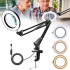 Lupe mit Licht und Ständer 10 Fach LED Lupenleuchte mit Klemme Schreibtischlampe