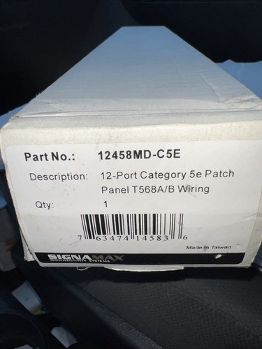 Panneau de brassage Signa Max 12 ports catégorie 5E T568A/B câblage P/N 12458MD-C5E Neuf �� - Photo 4/13