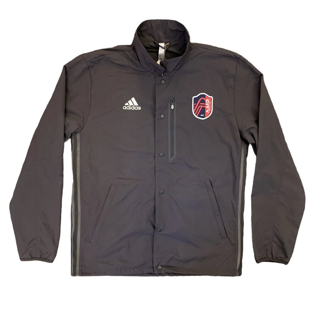 NWT $85 adidas Mens St. Louis City SC MLS Button Up Anthem Soccer Jacket  Size S