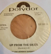 Jimi Hendrix  "Up From the Skies b/w One Rainy Wish"   German white label promo