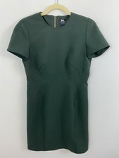 W by Worth Green Short Sleeve Sheath Dress Size 4 Rayon Blend Work Career